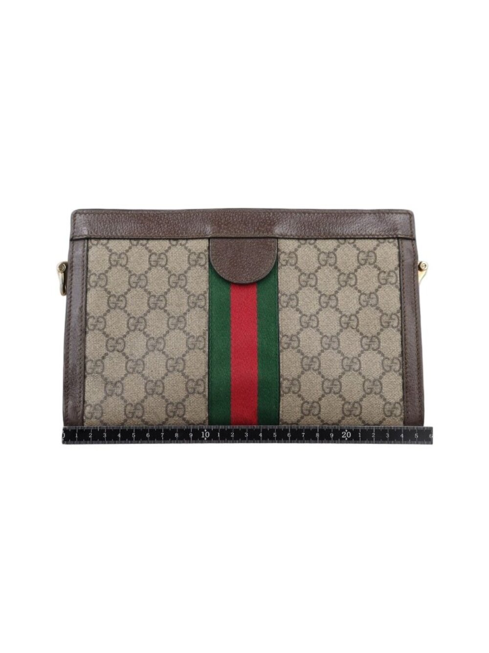 Gucci Ophidia Brown Red Green Canvas Leather Messenger Bag - Picture 2 of 15